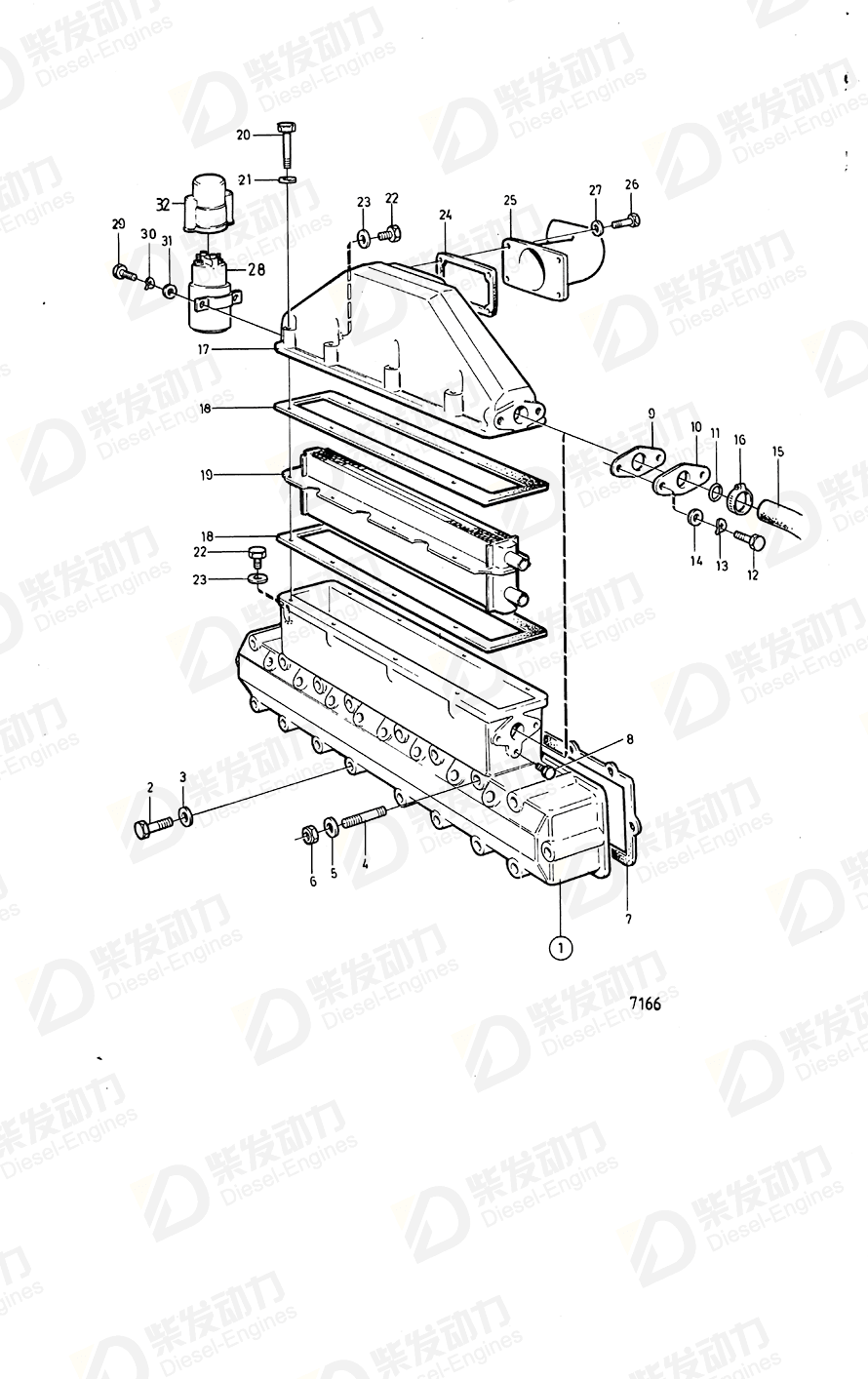 VOLVO Charge air cooler 845660 Drawing
